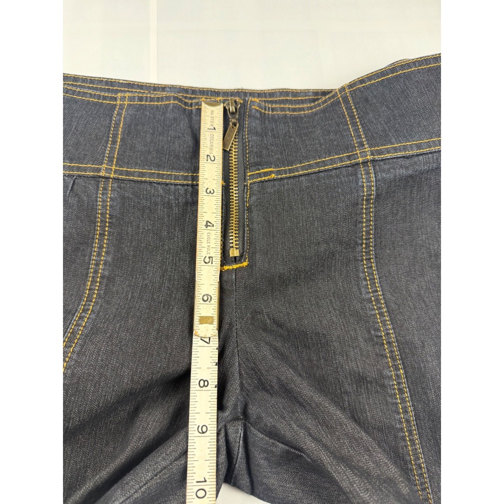 Bisou Bisou Michele Bohbot Dark Wash Flare Jeans Contrast Stitch Size 8 - Picture 8 of 8